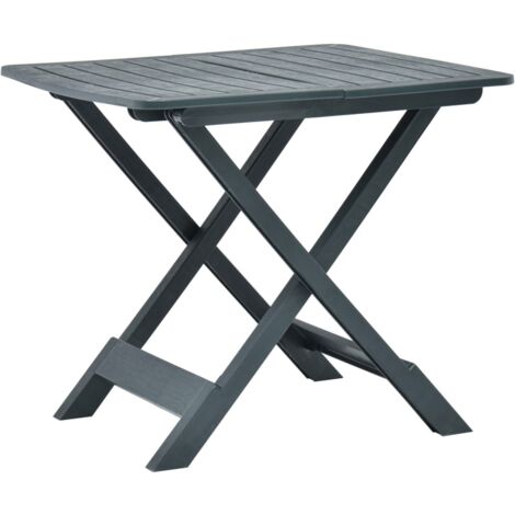 Vidaxl – Table de jardin pliable en plastique vert 79x72x70 cm – Dessus à lattes – Pliable pour rangement facile – Usage extérieur durable