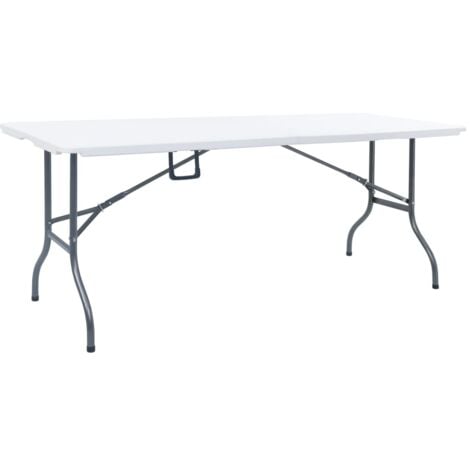 main image of "vidaXL Folding Garden Table White 180x72x72 cm HDPE - White"