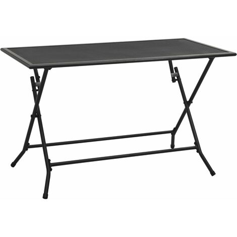 main image of "vidaXL Folding Mesh Table 120x60x72 cm Steel Anthracite - Anthracite"