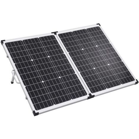 vidaXL Folding Solar Panel Case Waterproof Battery Charger Kit Foldable Solar Suitcase Monocrystalline Solar System Caravan Motorhome 60W/120 W