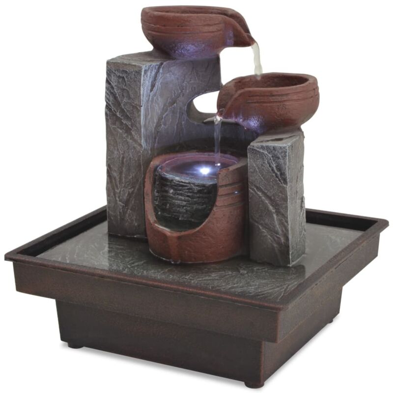 Fontaine d'intérieur avec lampe led Polyrésine Vidaxl