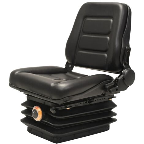 vidaXL Forklift & Tractor Seat with Suspension and Adjustable Backrest - Black