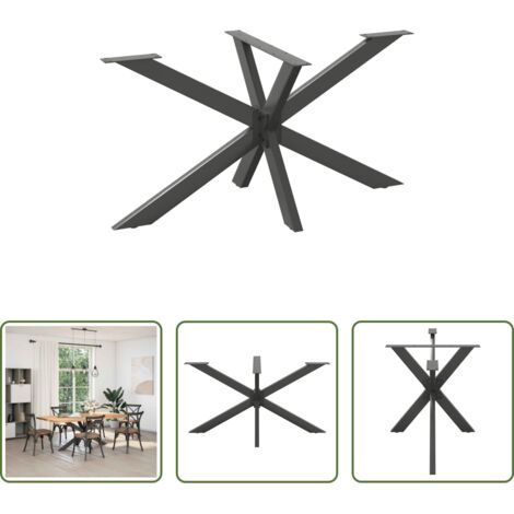 vidaXL Forma de araña -  Pata de mesa de comedor forma araña antracita 150x78x(72-73) cm acero