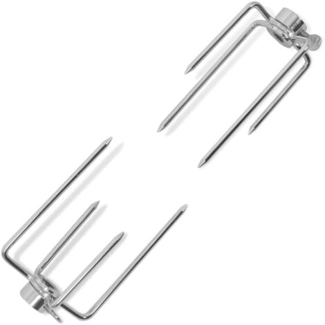 vidaXL Fourchettes de broche 2 pcs Acier