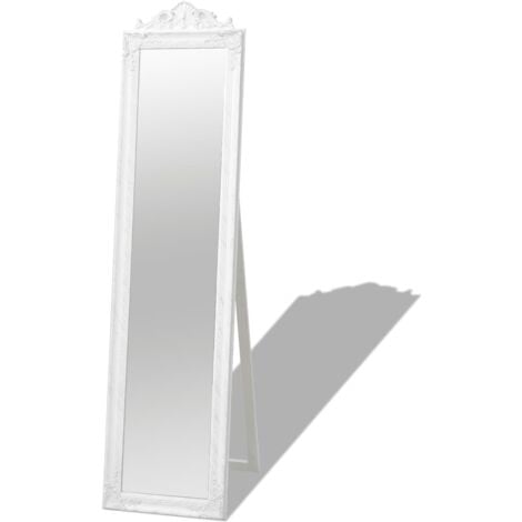 main image of "vidaXL Free-Standing Mirror Baroque Style 160x40 cm White - White"