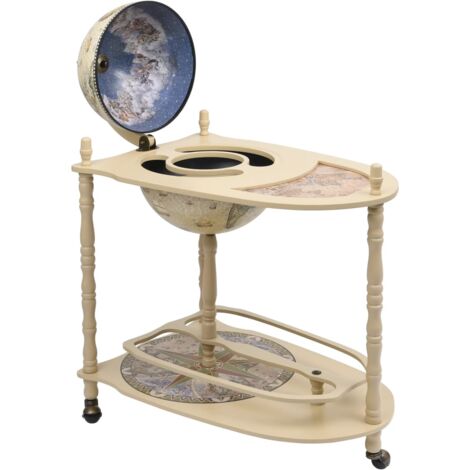 vidaXL Freestanding Globe Bar Wind Stand Eucalyptus Wood Green