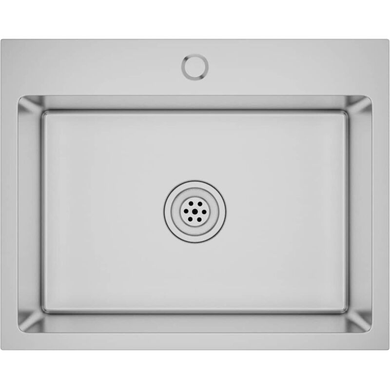 

Vidaxl - Fregadero de cocina hecho a mano acero inoxidable - Plateado