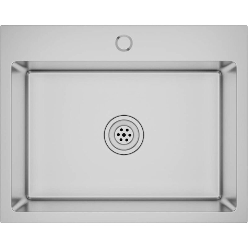 

Vidaxl - Fregadero de cocina hecho a mano de acero inoxidable - Plateado