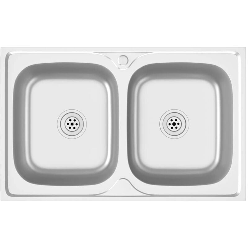 

Fregadero de cocina 2 senos acero inoxidable 800x500x155 mm - Plateado - Vidaxl