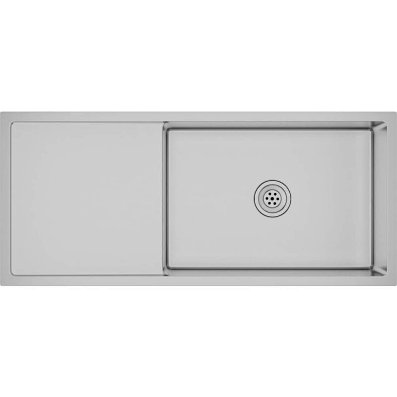 

vidaXL Fregadero de cocina hecho a mano de acero inoxidable - Plateado