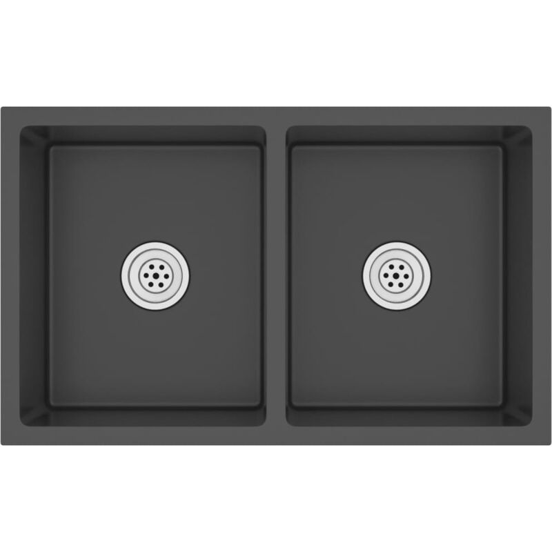 

vidaXL Fregadero de cocina hecho a mano acero inoxidable - Plateado