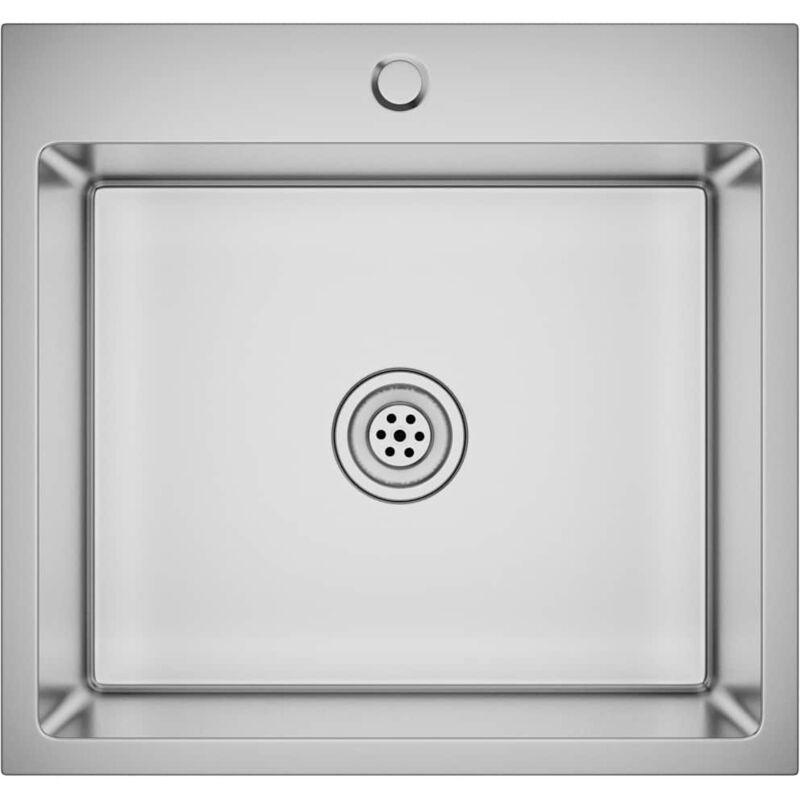 

vidaXL Fregadero de cocina hecho a mano acero inoxidable - Plateado