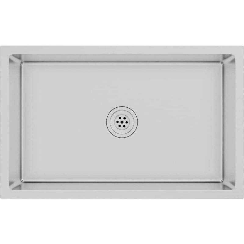 

vidaXL Fregadero de cocina hecho a mano de acero inoxidable - Plateado