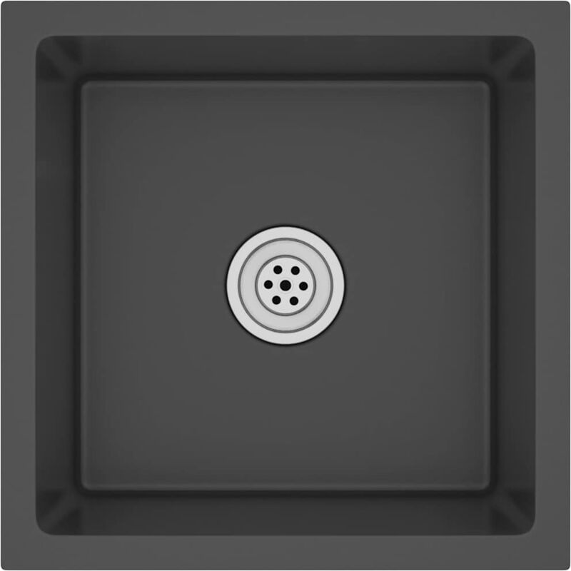 

vidaXL Fregadero hecho a mano acero inoxidable negro - Negro