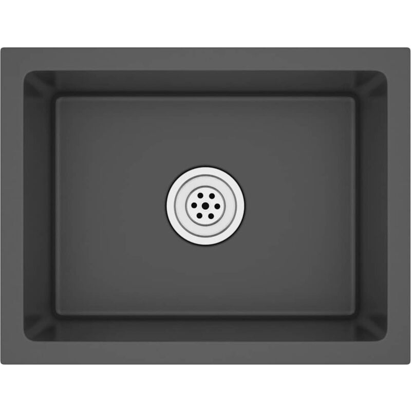 

vidaXL Fregadero hecho a mano acero inoxidable negro - Negro