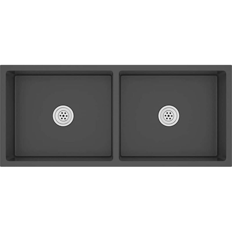 

vidaXL Fregadero hecho a mano acero inoxidable negro - Negro