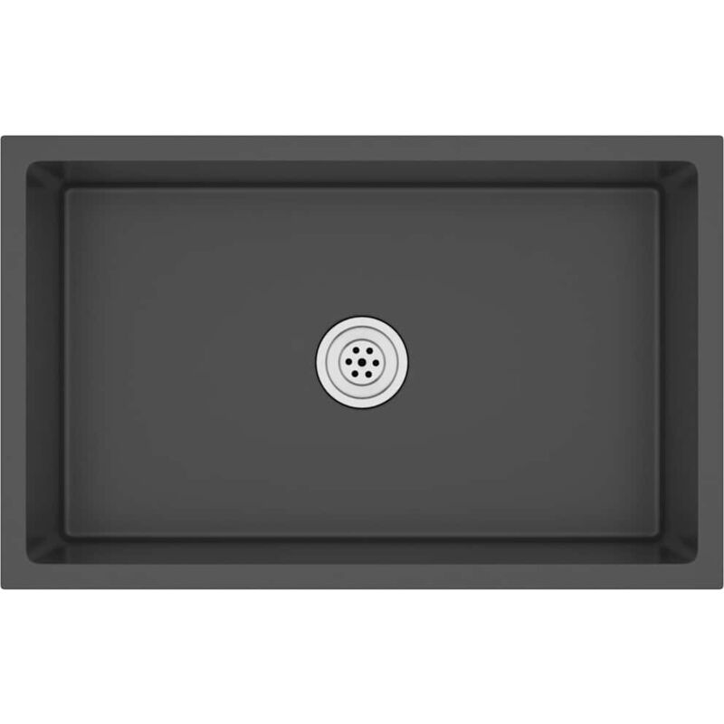 

vidaXL Fregadero hecho a mano de acero inoxidable negro - Negro