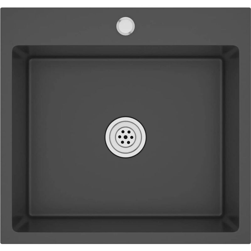 

vidaXL Fregadero hecho a mano de acero inoxidable negro - Negro