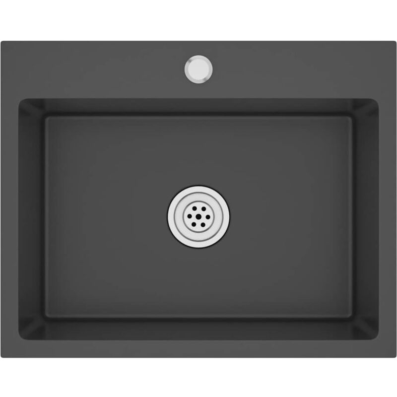 

Vidaxl - Fregadero hecho a mano de acero inoxidable negro - Negro
