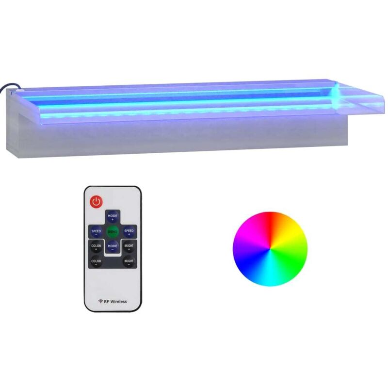 Fuente Cascada Con Led Rgb Acero Inoxidable 45 Cm Vidaxl