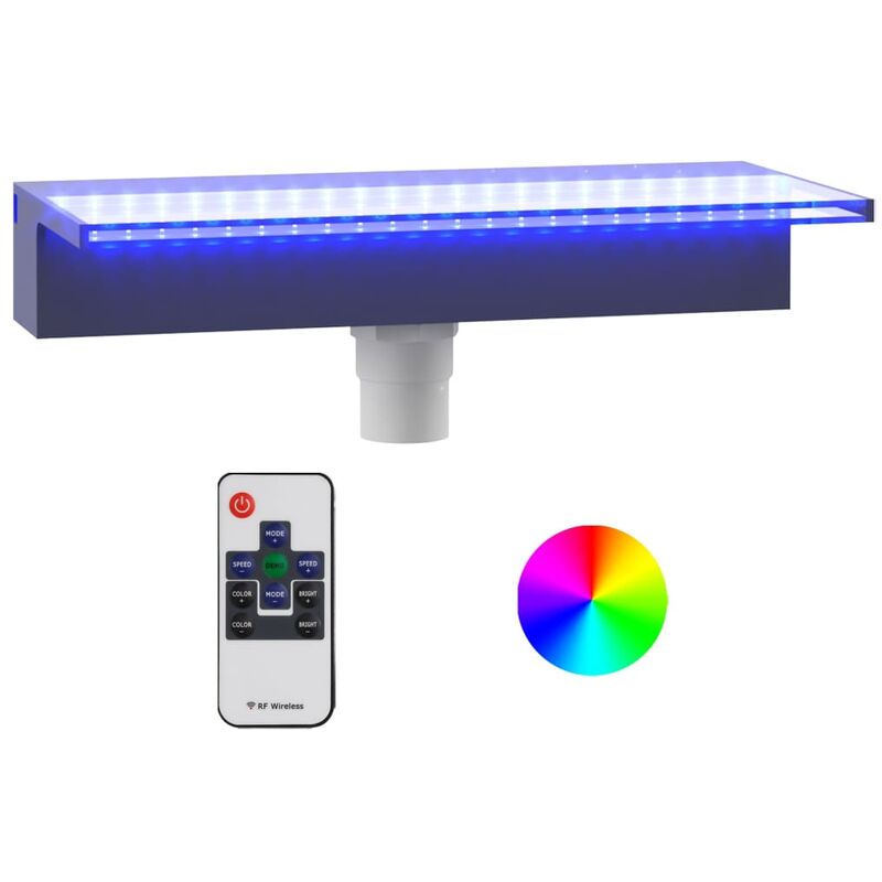 Vidaxl - Fuente Cascada Con Led Rgb Acrílico 45 Cm Transparente