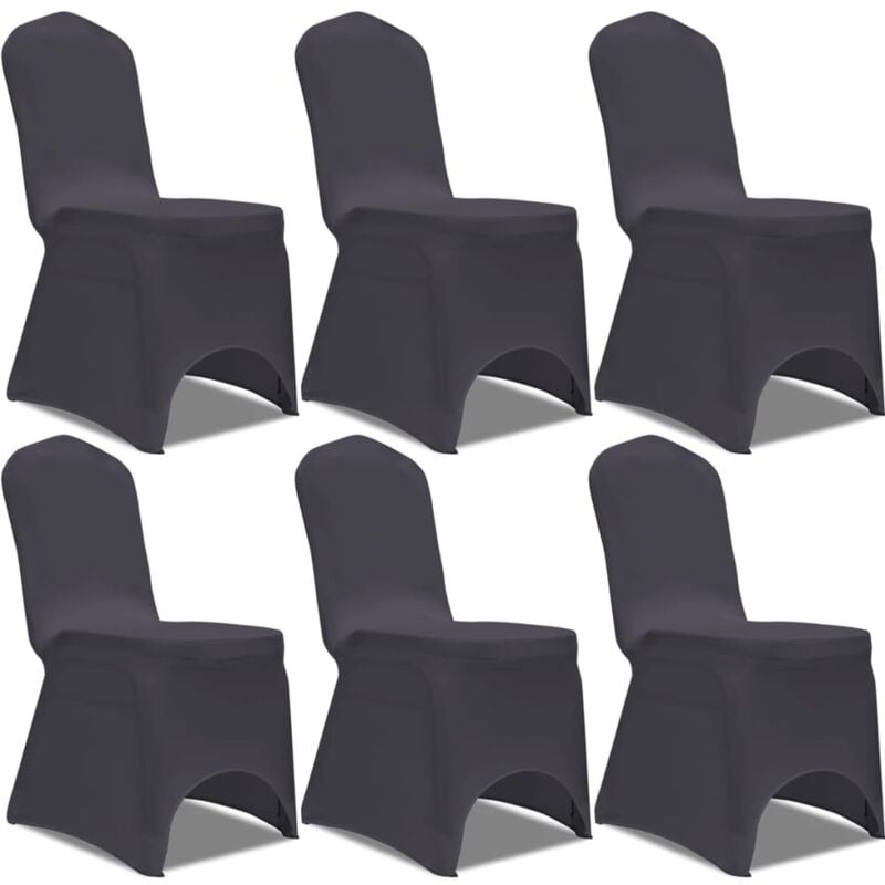 

Funda de Silla Elástica 6 Unidades Gris Antracita - Antracita - Vidaxl