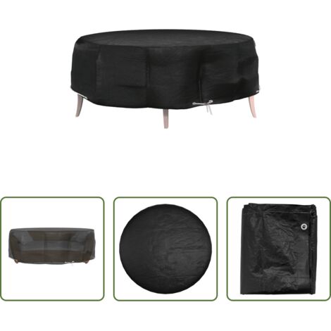 vidaXL Funda para muebles al exterior - Funda para muebles de jardín 8 ojales redonda Ø188x50 cm