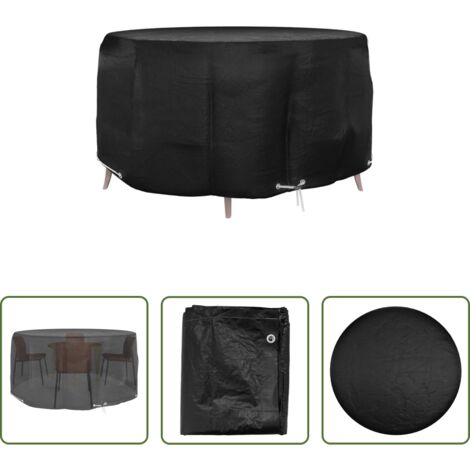 vidaXL Funda para muebles exteriores - Funda para muebles de jardín 10 ojales redonda Ø230x90 cm