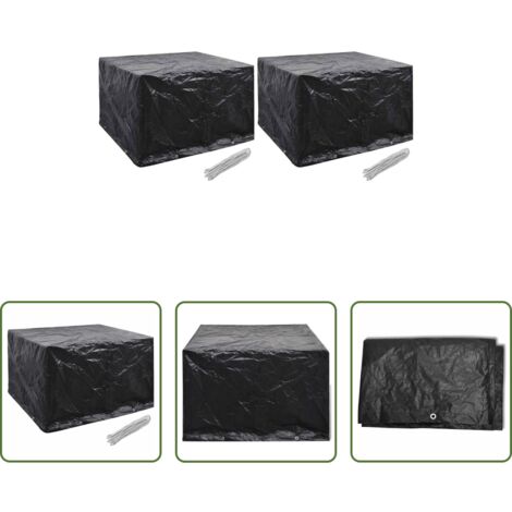 vidaXL Funda para ratán -  Funda de muebles de jardín 2 uds 8 ojales 135x135x90 cm