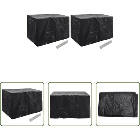 vidaXL Funda para ratán -  Funda de muebles de jardín 2 uds 8 ojales 140x70x90 cm