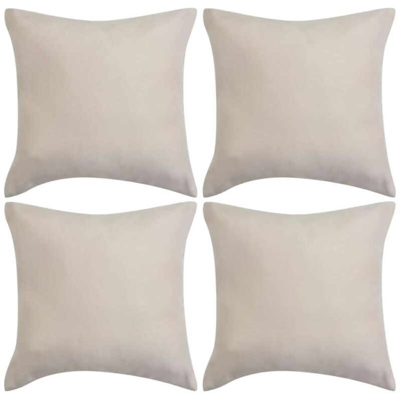 

vidaXL Fundas de cojín 4 uds 50x50 cm poliéster gamuza beige - Beige