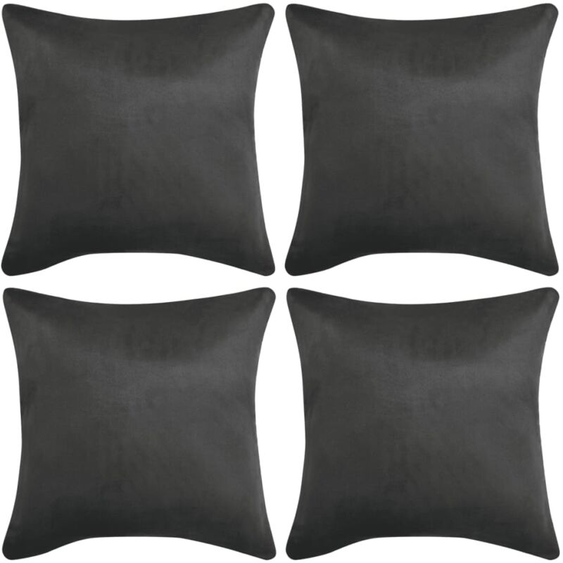

vidaXL Fundas de cojín 4 uds 50x50cm poliéster gamuza antracita - Antracita