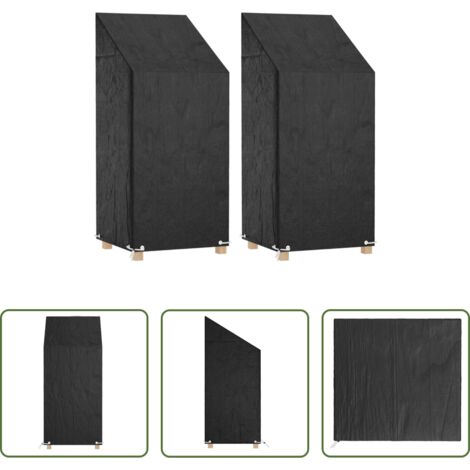 vidaXL Fundas de polietileno -  Fundas sillas jardín 2 uds 8 ojales polietileno 65x65x110/150cm