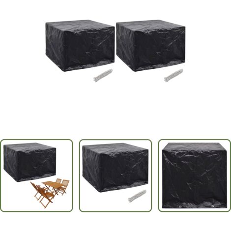 vidaXL Fundas impermeables -  Fundas de muebles de jardín 2 uds 8 ojales 122x112x98 cm