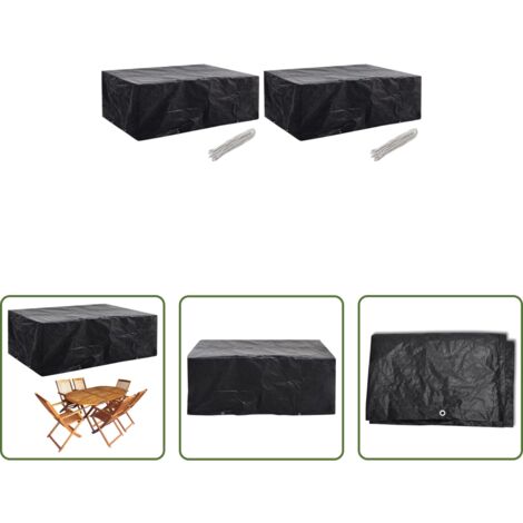 vidaXL Fundas impermeables -  Fundas de muebles de jardín 2 uds 8 ojales 242x162x100 cm