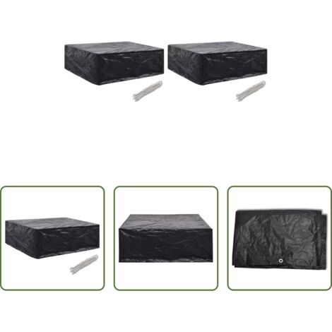 vidaXL Fundas impermeables -  Fundas de muebles de jardín 2 uds 8 ojales 250x210x90 cm