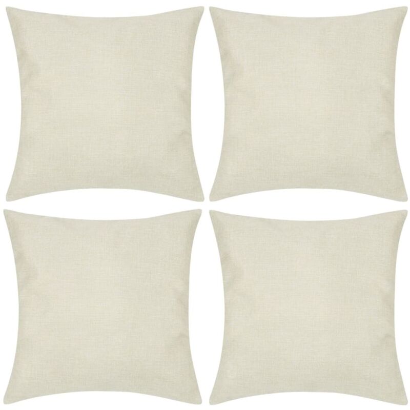 

vidaXL Fundas para Cojines 4 Unidades de Imitación de Lino Beige 50x50 cm - Beige