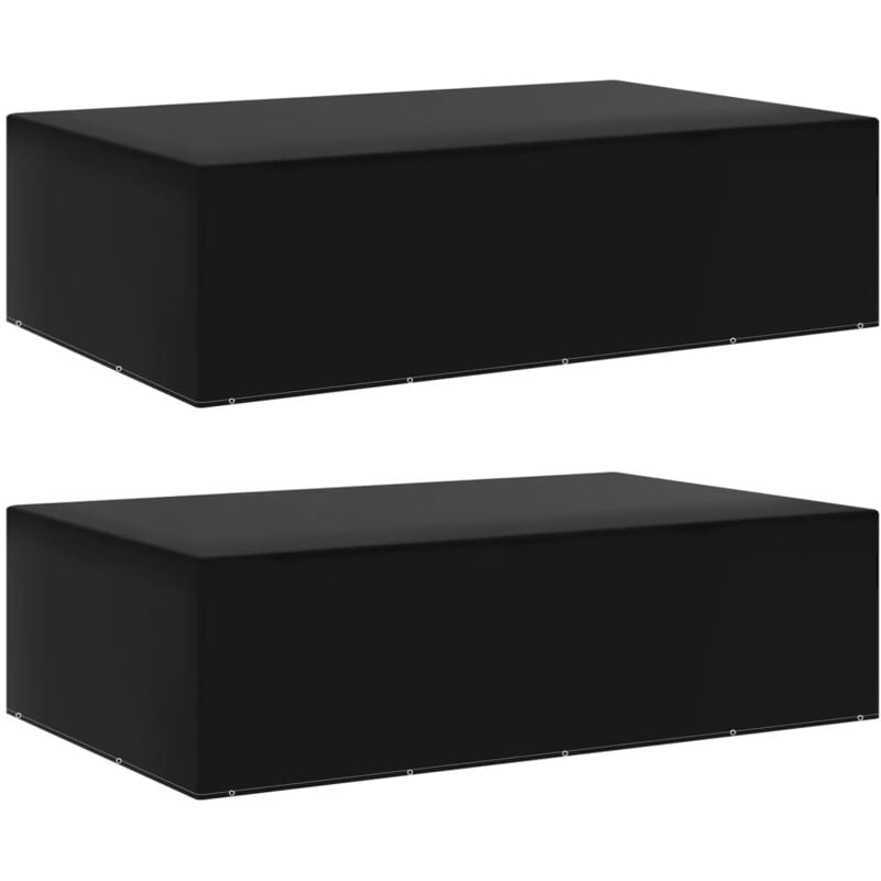 

vidaXL Fundas para muebles de jardín 2 uds 12 ojales 325x205x90 cm - Negro