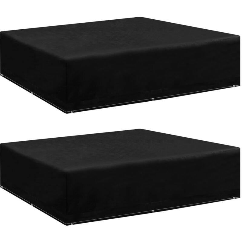

Fundas para muebles de jardín 2 uds 8 ojales 200x200x70 cm - Negro - Vidaxl
