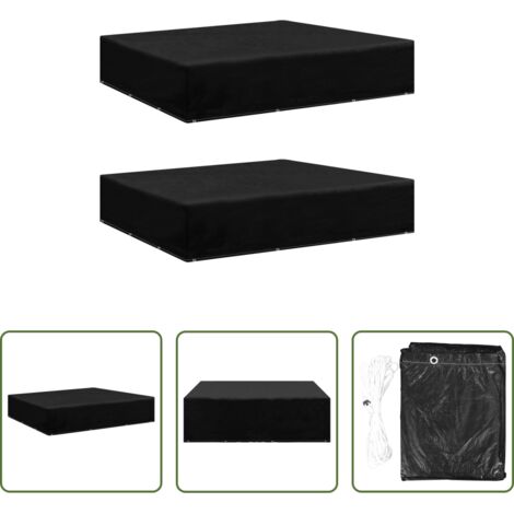 vidaXL Fundas para ratán -  Fundas de muebles de jardín 2 uds 12 ojales 250x250x70 cm
