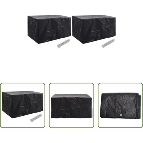 vidaXL Fundas para ratán -  Fundas de muebles de jardín 2 uds 8 ojales 180x70x90 cm