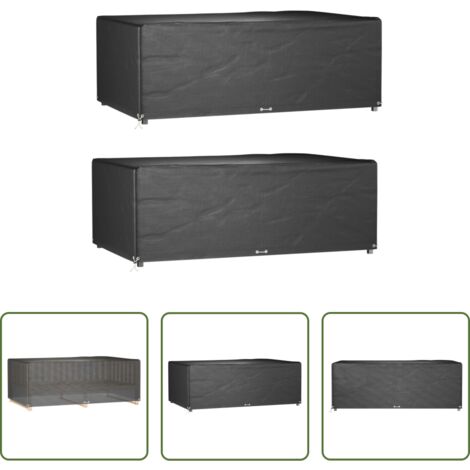vidaXL Fundas para ratán -  Fundas muebles jardín 2 uds 12 ojales rectangular 213x132x75 cm