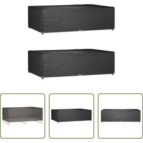 vidaXL Fundas para ratán -  Fundas muebles jardín 2 uds 12 ojales rectangular 227x152x65 cm