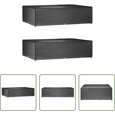 vidaXL Fundas para ratán -  Fundas muebles jardín 2 uds 16 ojales rectangular 300x200x75 cm