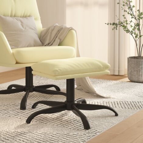 vidaXL Fußbank Creme 60x60x36 cm Kunstleder