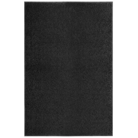 vidaXL Fußmatte Waschbar Schwarz 120x180 cm