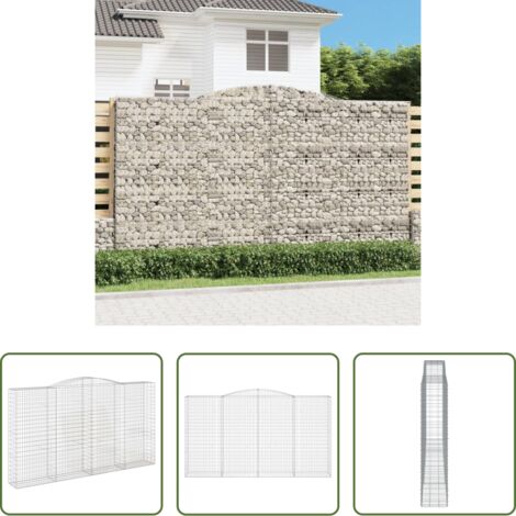 vidaXL Gabbia ad arco -  Cesto Gabbione ad Arco 400x50x220/240 cm Ferro Zincato