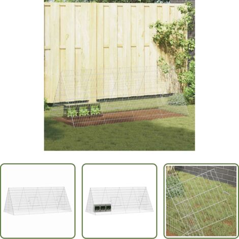 vidaXL Gabbia in acciaio zincato -  Gabbia per Conigli Argento 215 x 100 x 85 cm Acciaio zincato
