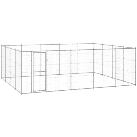 vidaXL Gabbia per Cani da Esterno in Acciaio Zincato 24,2 m²