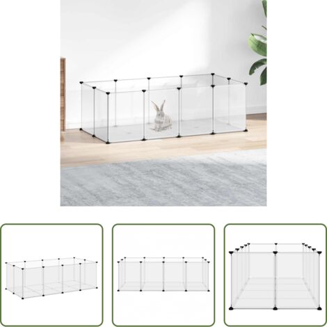 vidaXL Gabbia per gatti -  Gabbia per Piccoli Animali Trasparente 144x74x46,5cm PP Acciaio